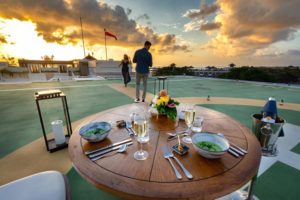 helipad dining at the stones